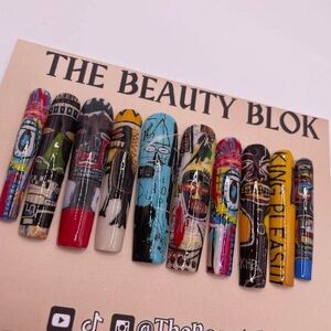 Basquiat design press on nail set